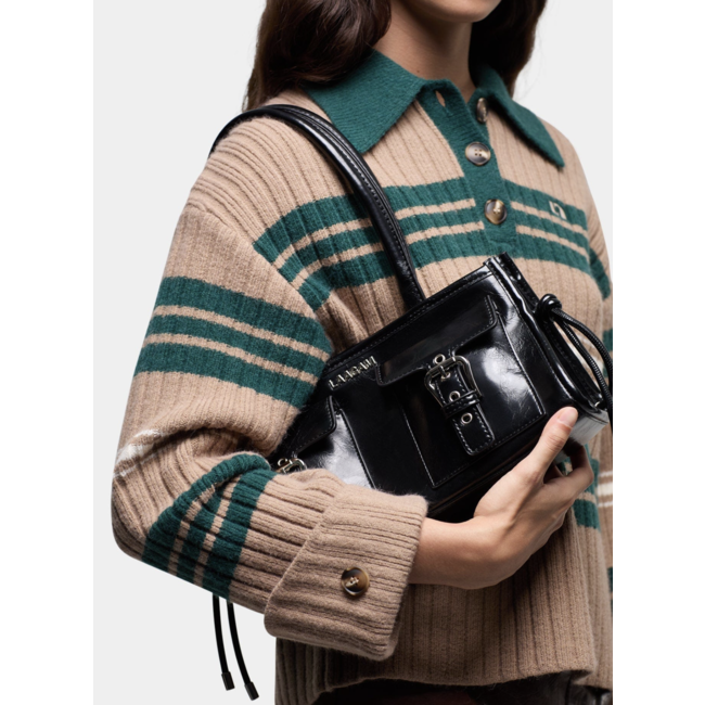 Laagam Graz Striped Polo Knit Green