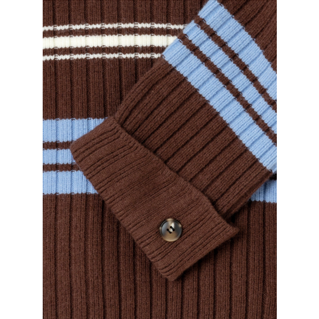 Laagam Graz Striped Polo Knit Brown