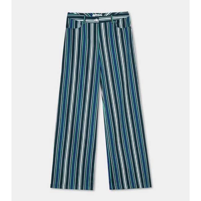 Laagam Leroy Striped Twill Pants Green