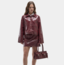 Laagam Alexa Faux Leather Jacket Burgundy