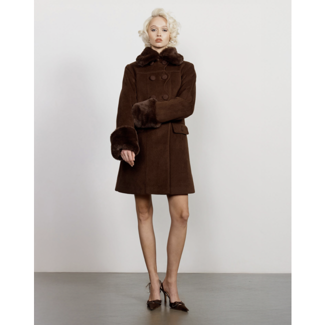 House of Sunny The Dolly Coat Rosewood Brown