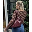 House of Sunny Polka Dot Double Layer Mesh Top Brown