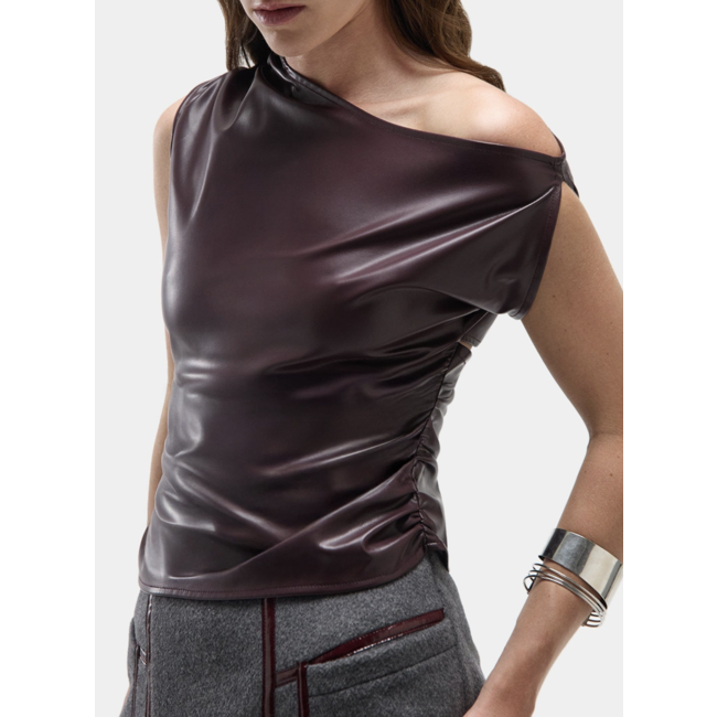 Laagam Ivone Asymmetric Top Plum