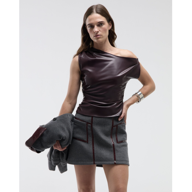 Laagam Ivone Asymmetric Top Plum