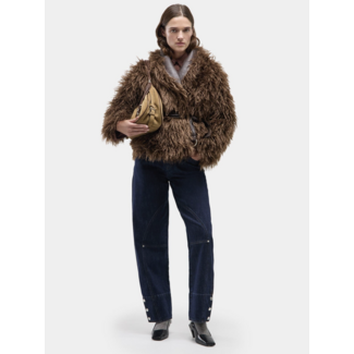 Laagam Zoya Shearling Reversible Coat Brown