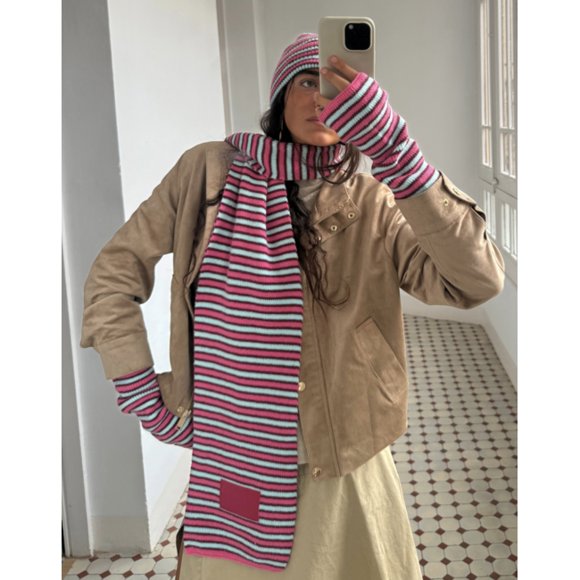 Susmie's Kansas Scarf Pink Stripe