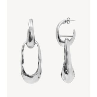 MONCOLLIER Wave Earrings Silver