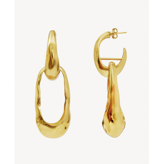 MONCOLLIER Wave Earrings Gold