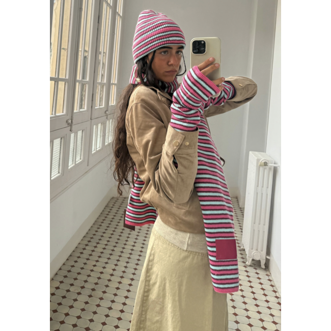 Susmie's Kansas Hat Stripe Pink