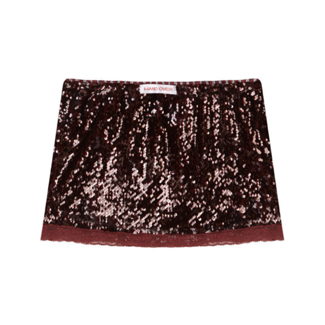 Hand Over Leo Mini Skirt Burgundy