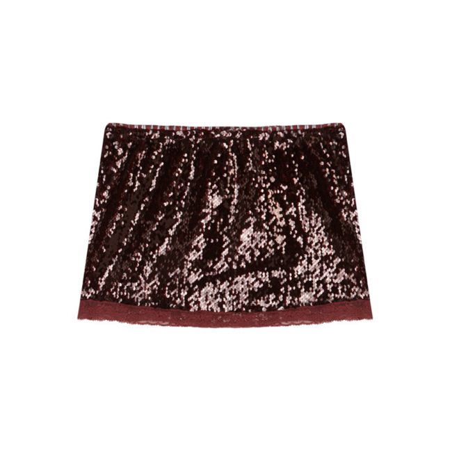 Hand Over Leo Mini Skirt Burgundy