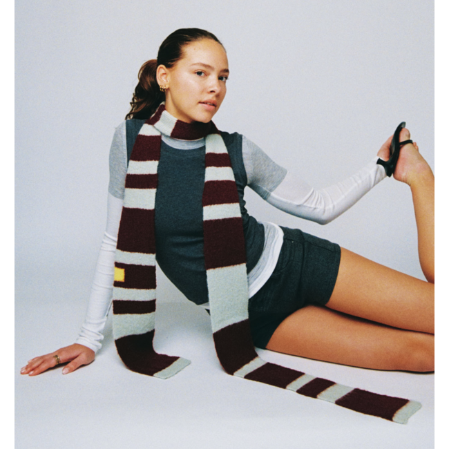 MOSJ Atelier Atlas Scarf Burgundy Lime