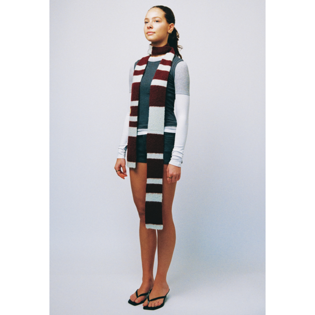 MOSJ Atelier Atlas Scarf Burgundy Lime