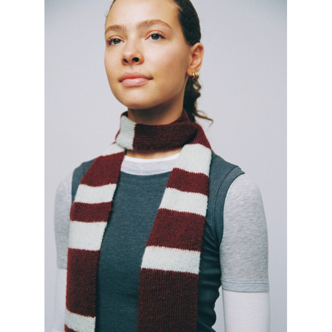 MOSJ Atelier PRE ORDER Atlas Scarf Burgundy Lime