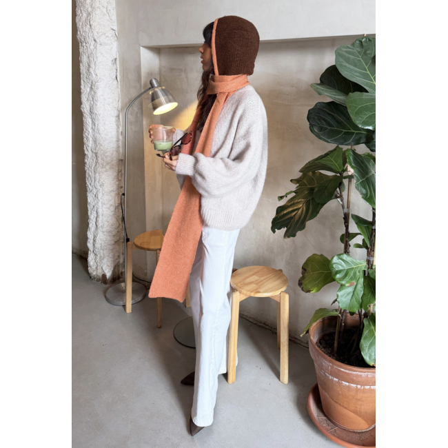 SEASONS BY MACABLA Balaclava Scarf Brown and Orange