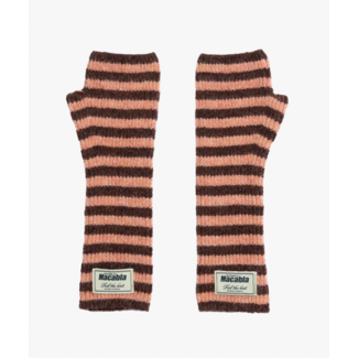 SEASONS BY MACABLA Mittens Striped Brown and Orange