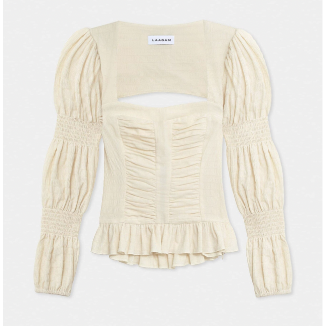 Laagam Mary Ecru Textured Blouse