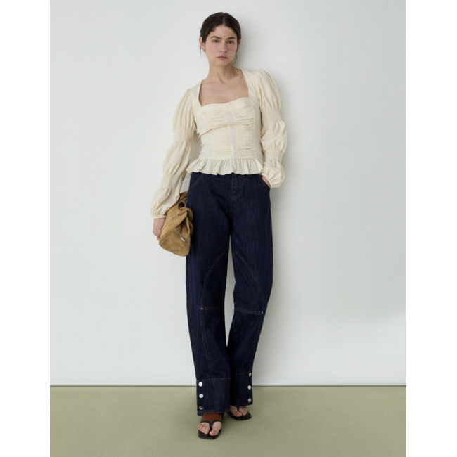 Laagam Mary Ecru Textured Blouse