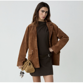 Laagam PRE ORDER Maira Suede Jacket Brown