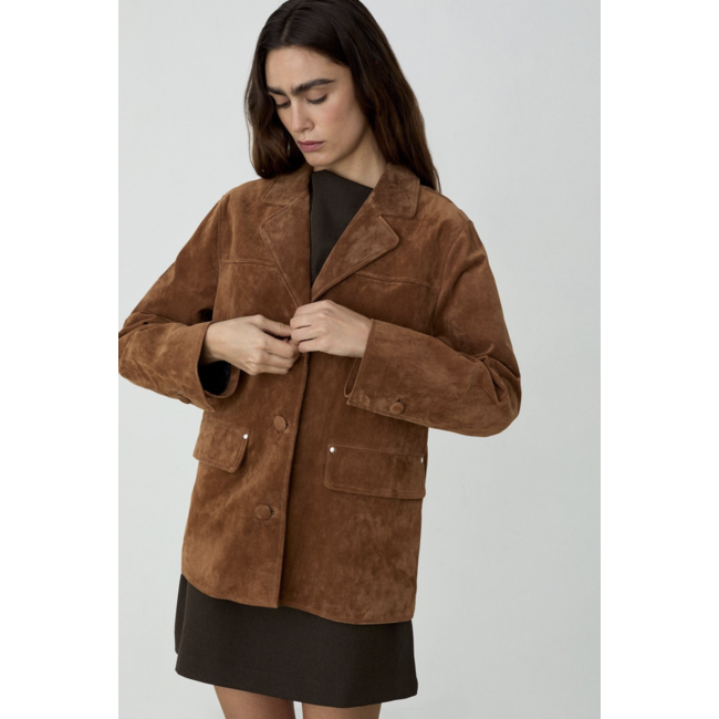 Laagam Maira Suede Jacket Brown