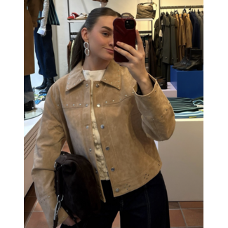 Laagam Luana Suede Jacket Taupe