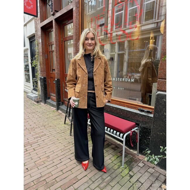 Laagam Maira Suede Jacket Brown