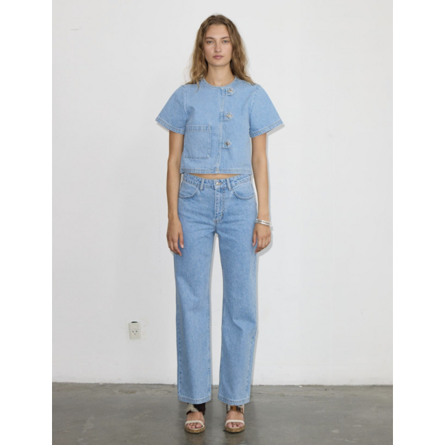 Hosbjerg Bailey Denim Top Light Blue