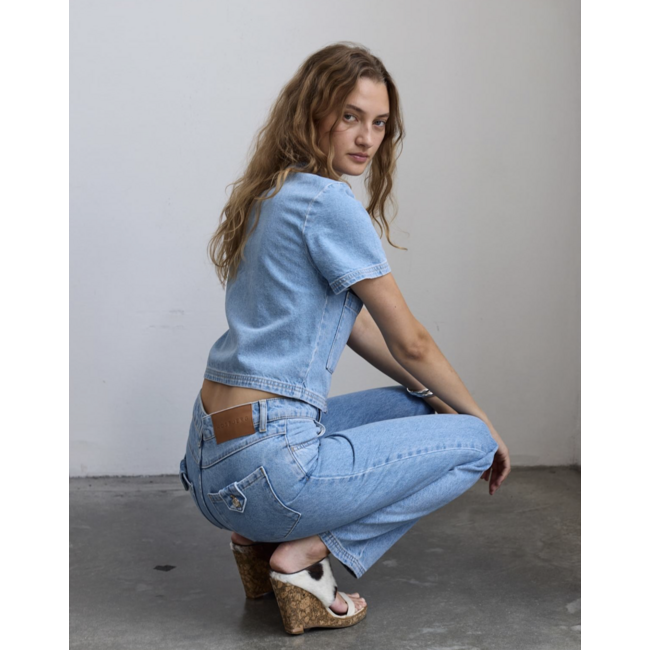 Hosbjerg Bailey Denim Top Light Blue