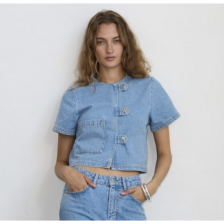 Hosbjerg Bailey Denim Top Light Blue