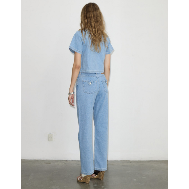 Hosbjerg Bailey Denim Pants Light Blue