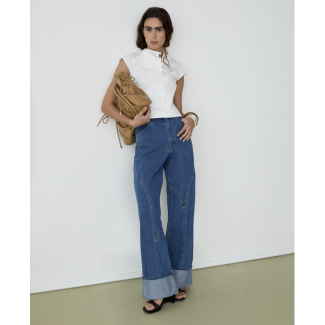 Laagam Melani Asymmetric Blouse White