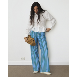 Laagam Leroy Twill Pants Striped Blue