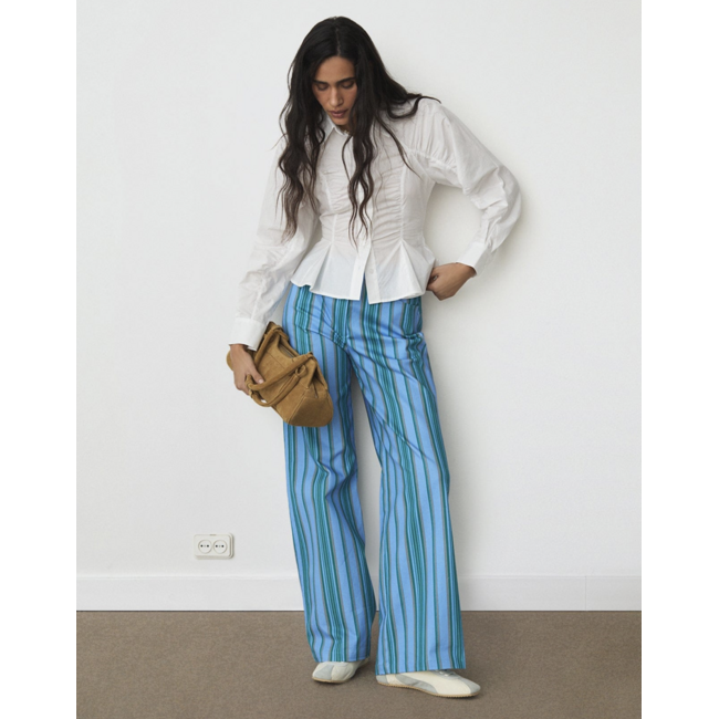 Laagam Leroy Twill Pants Striped Blue