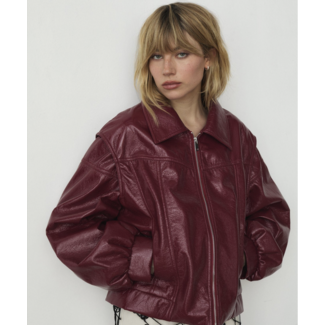 Laagam Cupido Faux Leather Jacket Red