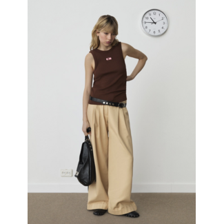 Laagam Smith Tailored Pants Beige