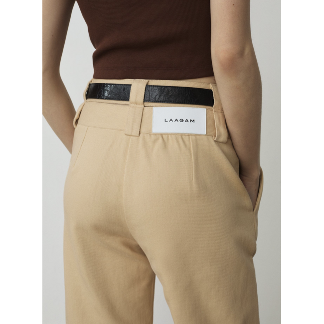Laagam Smith Tailored Pants Beige