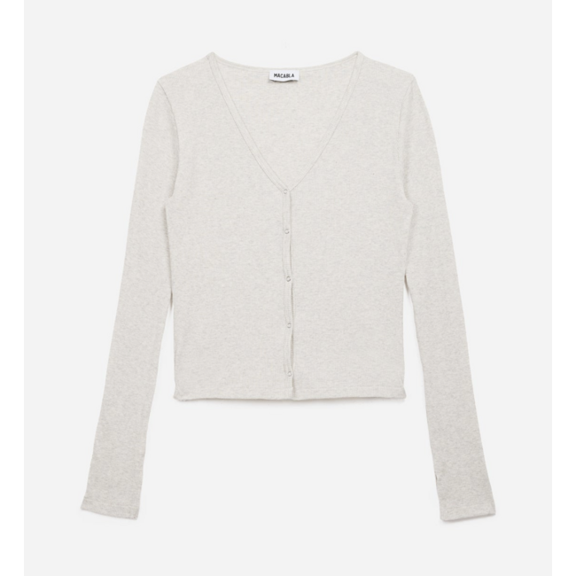SEASONS BY MACABLA Ribbed Cardigan Grey