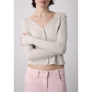 Macabla Ribbed Cardigan Grey