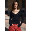 Macabla Ribbed Cardigan Black