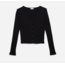 Macabla Ribbed Cardigan Black