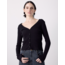 SEASONS BY MACABLA Ribbed Cardigan Black
