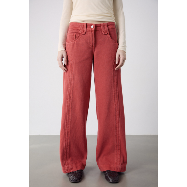 SEASONS BY MACABLA Straight Trousers Red