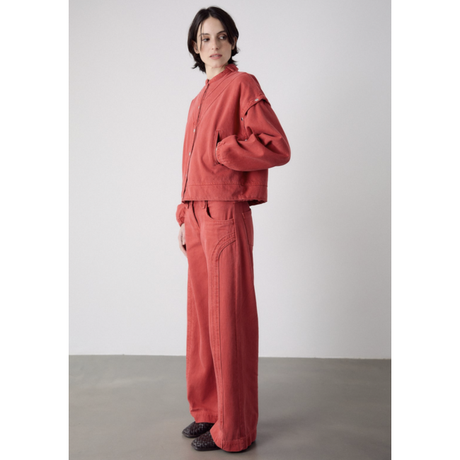 SEASONS BY MACABLA Straight Trousers Red