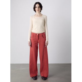SEASONS BY MACABLA Straight Trousers Red