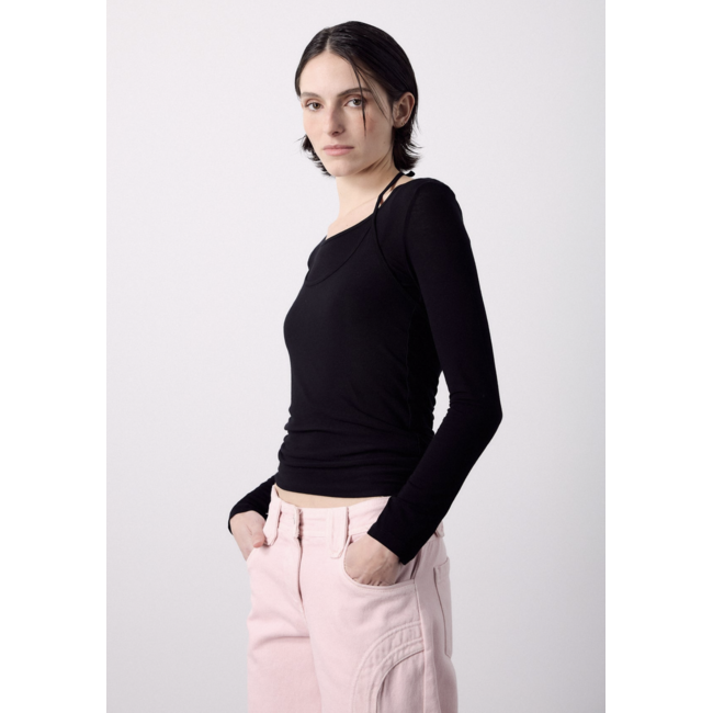 Macabla Overlay Top Black