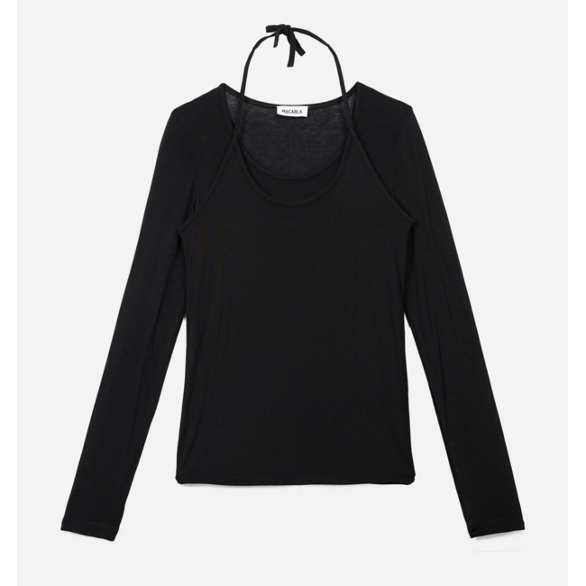 SEASONS BY MACABLA Overlay Top Black