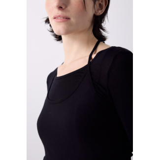 Macabla Overlay Top Black