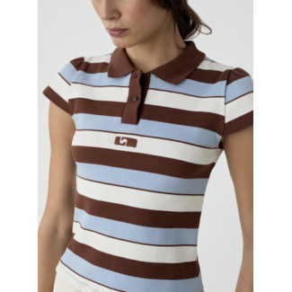 Laagam PRE ORDER Erya Polo T-shirt Blue Striped