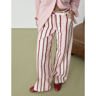 Laagam Leroy Twill Pants Striped Pink
