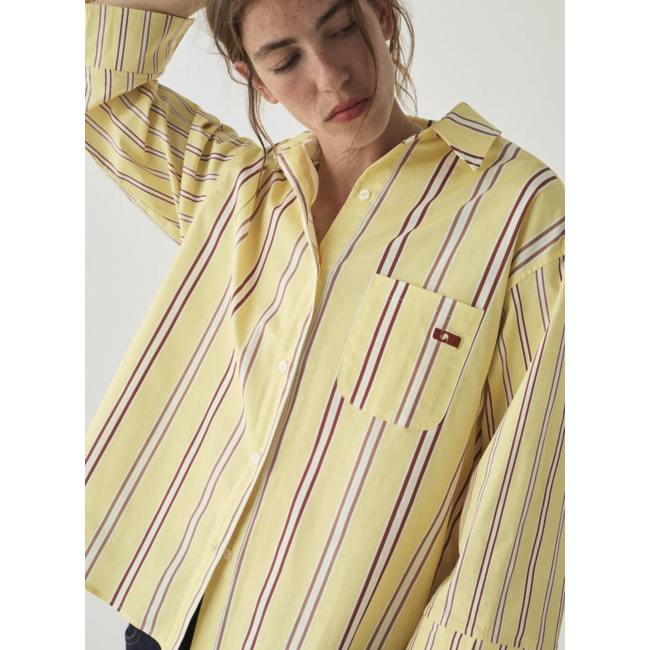 Laagam Caos Poplin Shirt Striped Butter